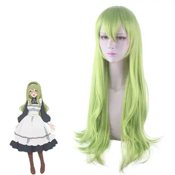 29.5 inch Anime Princess Conecta Re:se arunca cu capul Redive Costume Cosplay Karin Verde Peruci Lung Ondulat Rezistent la Căldură de Păr pentru Halloween
