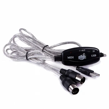 2M Interfață MIDI USB Cablu Adaptor Conector pentru Tastatură PC-ul de Tobe Electronice Într-Out Converter Studio de Muzica Instrument Muzical