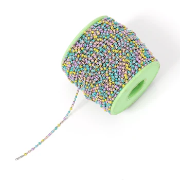2Meters din Oțel Inoxidabil cu Margele Lanț Cablu de Email Mingea Colier Șirag de mărgele Brățară DIY Bijuterii de Luare Materiale Consumabile en-Gros