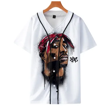 2pac Subțire uniforma de baseball Hip hop Tricou Biggie Smalls Rapper 2pac Tricou Streetwear T-shirt Notorious B. i.g. Topuri Vara