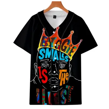 2pac Subțire uniforma de baseball Hip hop Tricou Biggie Smalls Rapper 2pac Tricou Streetwear T-shirt Notorious B. i.g. Topuri Vara