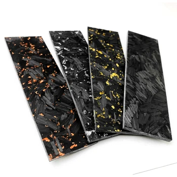 2piese Fibra de Carbon de Marmură Neagră, Material de Aur Folie de Cupru Pulbere de Compresie Patch Placa pentru DIY Mâner Cuțit de patch-uri de Material