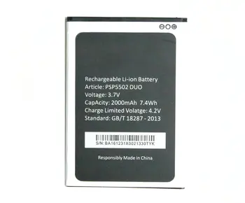 2x 2000mAh / 7.4 Wh PSP5502 Înlocuire Baterie Li-ion + Incarcator Universal Pentru Prestigio Muze A5 MultiPhone PSP5502 DUO PSP 5502