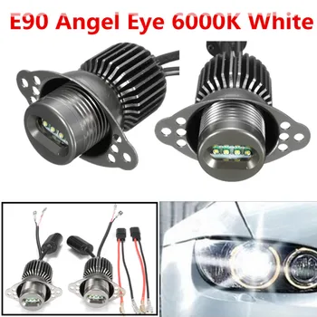2X 80W LED Marker Angel Eyes Becuri Alb 6000K pentru BMW E90 E91 2009 2000 2010 2011