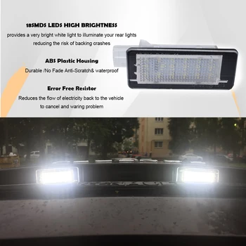 2x LED Alb din spate numărul de înmatriculare lampă pentru Renault Scenic Latitudine Laguna Modus Zoe Clio, Captur Espace Fluence styling Auto
