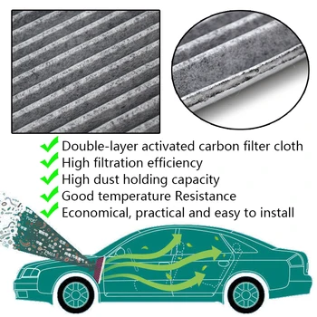 2x Mașină de Polen Cabină Filtru Carbon activ Pentru Hyundai Accent Tucson Veloster Kia Forte Rio 97133-2E200 97133-2E210 08790-2E200