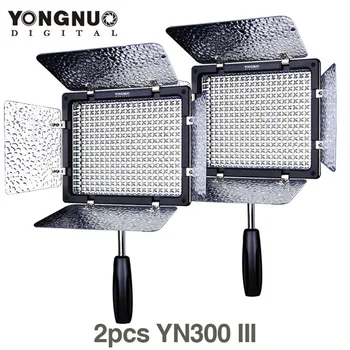 2X/o mulțime YONGNUO YN300 III 5500K 300 LED-uri de Pe Camera Video de Iluminat pentru camera de Nunta Studio Video lumina lămpii YN300III