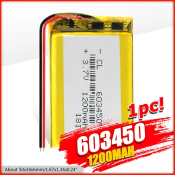 3/4/8PCS Nou Portabil 1200mAh Li-Polimer Acumulator Lipo 3.7 v Reincarcabila 603450 Litiu Li-ion Baterie Built-in Modul de PCB Pentru GPS