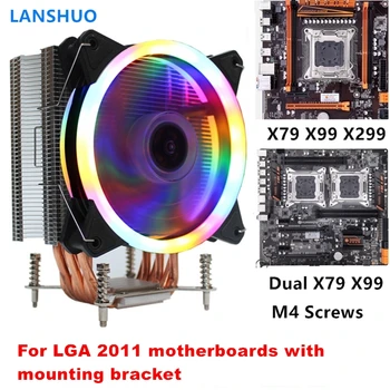 3/4PIN RGB LED-Cooler CPU Cu 6 Heatpipe-urile de 12V 12cm Răcire Radiator Radiator pentru LGA 2011 X79 X99 X299