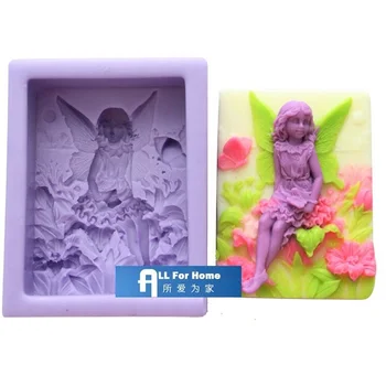 3.5 inch Zână Floare Înger, Fluture Pătrat Silicon Săpun DIY Mucegai Lut Polimeric Ambarcațiunile de Arta 3D Săpun Manual Mucegai Lumânare Mucegai