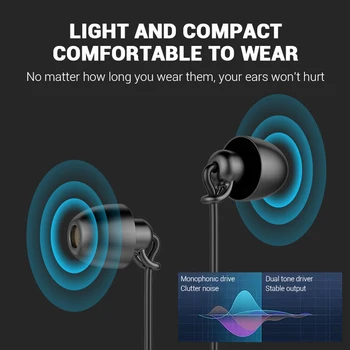 3.5 mm tip-c In-ear Somn Căști Material Siliconic Moale, Confortabil de Uzură Și de Izolare de Sunet pentru Reducerea Zgomotului Dopuri de urechi