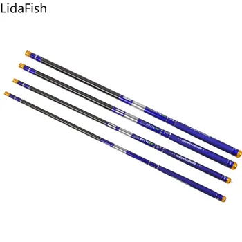 3.6 m-7.2 m Tijă de Pescuit Telescopic din Fibra de Carbon Flux Tije de Pescuit Crap pol de Pescuit Cu Rezervă primele Trei sfaturi