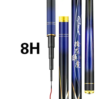 3.6 m-9.0 m 8H 12H Super Tare Groapă Neagră Taiwan Tijă de Pescuit Mână Polul 60T Fibra de Carbon Telescopic Wedkarstwo Bețe de Pescuit la Crap