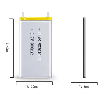 3.7 V 900mAh 803040 Litiu-Polimer Li-Po ion Baterie Reîncărcabilă Pentru Mp3 MP4 MP5 GPS, PSP, mobile, Pocket PC-ul de e-cărți bluetooth