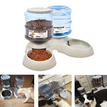 3.75 L Automată Pet de alimentare cu Apă Fântână Auto-Distribuire Greutate Caine Pisica de Apa Distribuitor produse Alimentare Castron Pet Feeder și Waterer