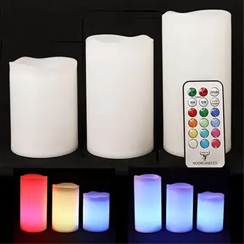 3 BUC fără flacără Lumânări Electrice Lumini LED-uri Colorate Cu Control de la Distanță Pentru Petreceri de Nunta Holiday Home Decor Dropshipping