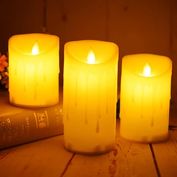 3 Buc Pâlpâie fără flacără Pilon Lumanare LED cu Telecomanda Fals Lumanare Led Lumina Lumânării Pascale Nunta Xmas Decor Iluminat