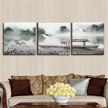 3 bucăți de Cerneală Chineză se spală pictura Panza pentru perete camera de zi acasă decorare dormitor canvas wall art autocolante de perete decor de perete