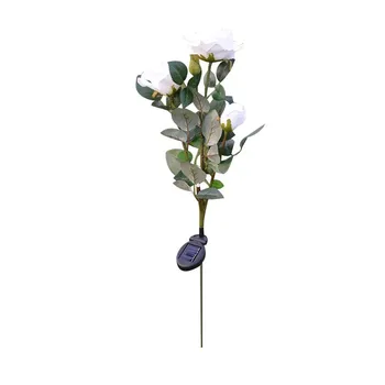 3 Cap Alb floare Trandafir Lumina Solara LED Decorativa de Exterior Gazon Gradina de Flori False Lumini de Noapte Impermeabil IP44 Lămpi#5%