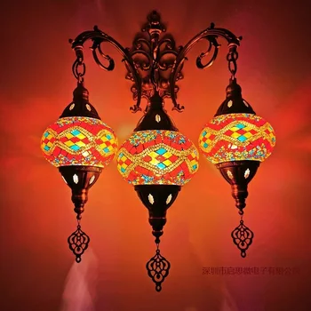 3 Capete Noi Mediteraneene, stil Art Deco turc Mozaic Lampă de Perete lucrate Manual mozaic de Sticlă romantic lumina de perete