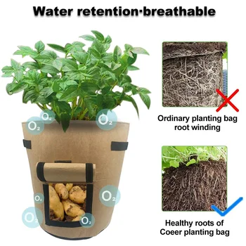 3 dimensiunea Plantei să Crească Saci de Grădină Acasă Respirabil Cartof Tomate Legume în Creștere Saci de Hidratare Grădină Verticală Răsad Sac