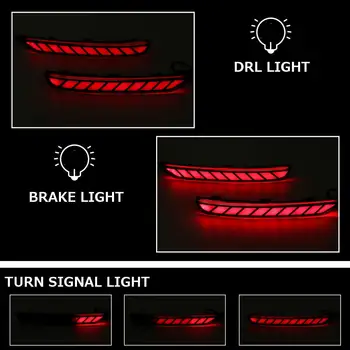 3 Funcții LED Bara Spate Reflector Lumina de Zi Lumina de Frână de Ceata masca Lampa spate Pentru Subaru Forester 2008-2019
