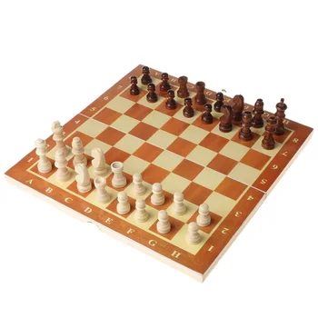 3 in 1 din Lemn Internațional de Șah Bord Călătorie Jocuri de Șah, Table Draugh