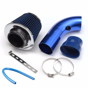 3 inch Auto Universal Turbo Fluxul de Aer Rece Filtru de Admisie Kit W/Alumimum Bridă Albastru/Rosu/Argintiu
