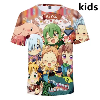 3 La 14 ani Copii t shirt Cele Șapte Păcate de Moarte 3d T-shirt Băieți Fete Nanatsu No Taizai Meliodas Tricou Tricou copil haine