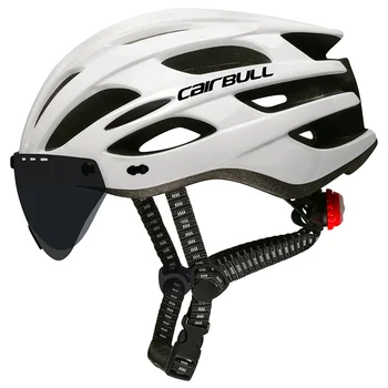 3 lentile Cairbull Casca Ciclism LED Stop cu Vizor Detașabil Ochelari de Biciclete Rutier Casca de Siguranță Intergrally-turnate MTB Căști de protecție