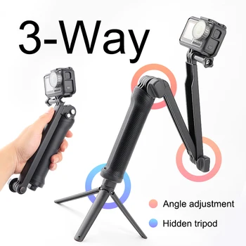 3 Mod de Prindere rezistent la apa Monopod Selfie Stick Suport Trepied pentru GoPro Hero 9 8 7 6 5 4 Sesiune Yi 4K Sjcam Eken Go Pro Accesoriu