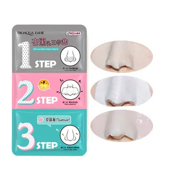 3 Pași Pentru Pete Remover Coreeană Cosmetice Faciale Nas De Porc Cu Cap Negru Masca Micsora Porii De Îngrijire A Feței Tratament Acnee Masca Foaie