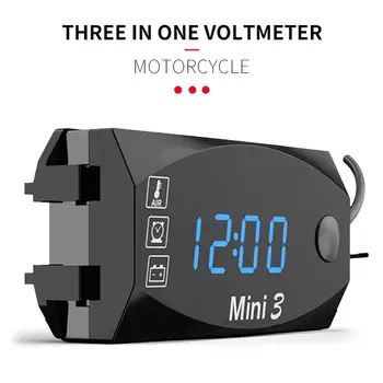 3 în 1 LED DIY Vehicul Ceas Electronic KIT Auto Motociclete Timer Digital cu LED-uri de Afișare Memorie Power-off DC6V-30V rezistent la apa