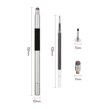 3 în 1 Stilus Precizie Stylus Pen cu Refill si DiscTip Fibre Sfat Touchscreen Capacitiv Stylus Pen Set pentru Mobil Tablet