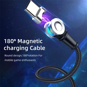3 în 1 usb cablu magnetic 3a rapid cablu de încărcare Pentru iphone 11 12 Pro Max X XS micro usb de tip c rotație liberă încărcător de telefon mobil