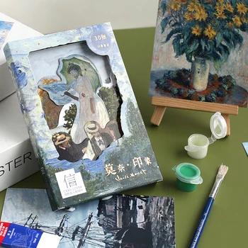 30 Buc/Set, Monet, Impresie Europene Pictură în Ulei carte Poștală DIY Felicitari Jurnalul Decor