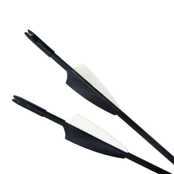 30 Cm din fibra de Carbon Arrow Lungimea coloanei Vertebrale 800 Diametru 6mm Negru Pene Albe pentru tir cu Arcul de Fotografiere de Vânătoare