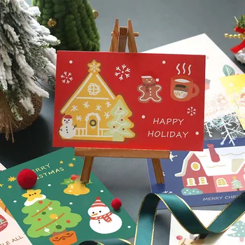 30 Coli/Set Ajunul Crăciunului Binecuvântare Carte Poștală Scobite Desene Animate De Craciun Felicitari De Ziua De Nastere Card Cadou