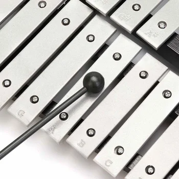 30 Notă Xilofon, Glockenspiel Aluminiu Pliabil Cu Percutie Ciocane Sac Set