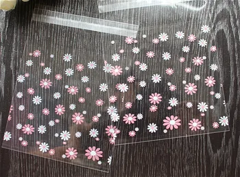 300 de roz, crizanteme albe flori de Cookie Ambalare Pungi autoadezive, sigiliu mic violoncel pungi pentru cadouri parte favoarea pachetului de 10x10