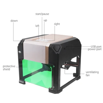 3000 mW Laser Gravare Wifi DIY Marca Logo-ul Printer-Cutter cu Laser Gravură, Sculptură Mașină Utilizare Acasă PENTRU a CÂȘTIGA pentru Mac Gravare Laser