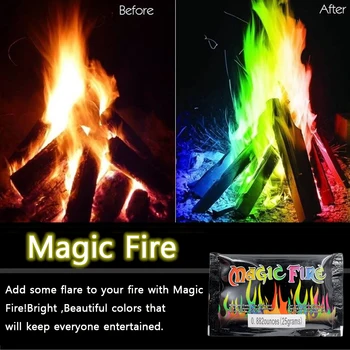300g Mistică Foc de Culoare Flacără De Foc de Tabără Petrecere Petrecere în aer liber Șemineu Pulbere Trucuri Magice Jucării Pirotehnice