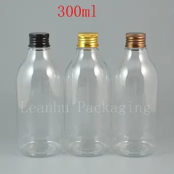 300ML Sticlă de Plastic Transparent Capac cu filet , 300CC Lotiune / Toner Ambalaje de Sticlă , Gol Container Cosmetice ( 20 buc/Lot )