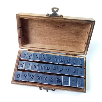 30buc/set Retro Design Romantic Majuscule si Minuscule Scrisoare de Ambarcațiuni din Lemn Cutie Scrisoare Alfabet Ștampilă Ștampilă de Cauciuc instrument DIY