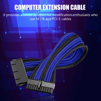 30cm 18AWG ATX/PCI-E Cablu de Extensie Kit ATX 24Pin/EPS 4+4Pin/PCI-E 8pini/PCI-E 6pini Extender Cablu de alimentare cabluri