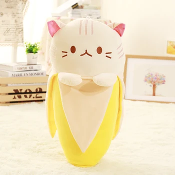 30cm/60cm Creative Pisica in Banana de Pluș Animale de Pluș Jucărie pentru Copii Baby Girl Huggable Banane în Formă de Pisică Papusa Fructe Kitty Jucarie de Plus