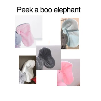 30cm Peek a Boo Elefant de Pluș Umplute Păpușă Jucărie Electrică Vorbesc Cântând Jucărie Muzicală Elefant Juca Ascunde și de a Căuta pentru Copii Cadouri