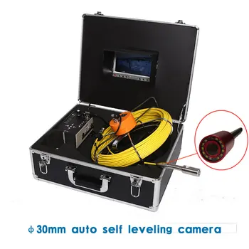 30mm Auto Nivelare de Canalizare, Conducta de Scurgere de Inspecție Camera Cu Monitor 7 Inch DVR Recorder Meter Contor de 5mm Cablu din fibra de sticla