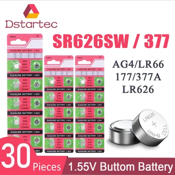 30pcs AG4 377 SR626SW Baterii de Ceas SR626 177 376 626A LR66 LR626 SR66 Butonul de Celulă de 1.55 V Baterie; termen de Valabilitate Lung 0% Mercur