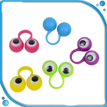 30pcs Copii Culori Asortate Cadou Jucarii Ziua de Crăciun Ochi Marionete Deget Inele de Plastic cu Wiggle Ochii Favoruri de Partid Consumabile Jucărie